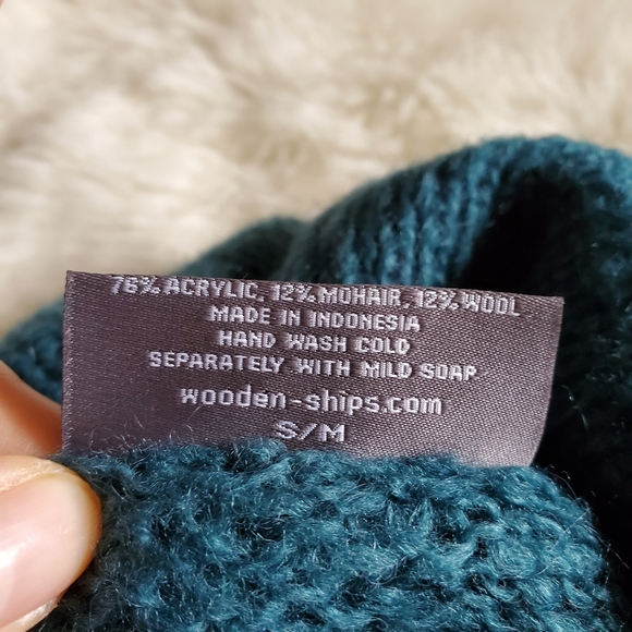 Wooden Ships Cowl Neck Teal Blue Tunic Sweater S/M - Picture 13 of 16